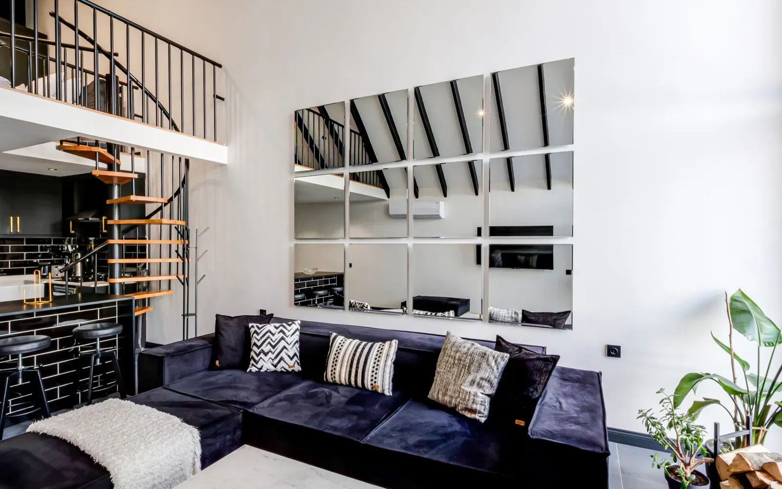 Antrasit salon ve oturma grubu